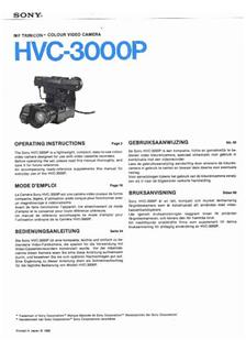 Sony HVC 3000 P manual. Camera Instructions.